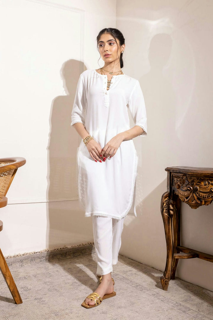 White Kurta Set
