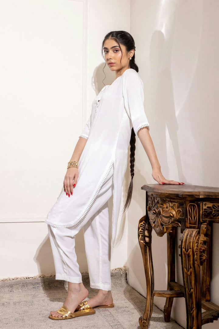 White Kurta Set