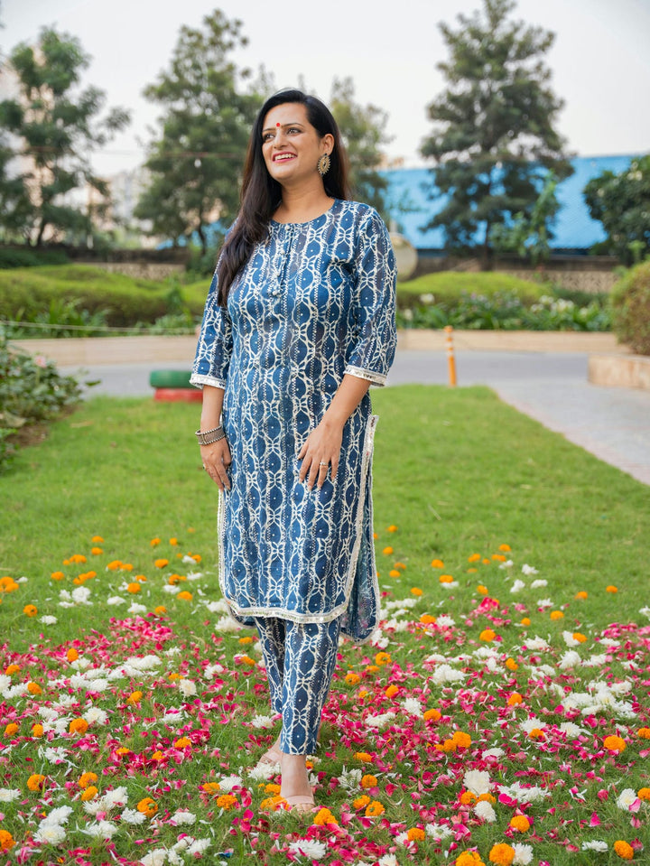 Indigo Shimmer Kurta Set