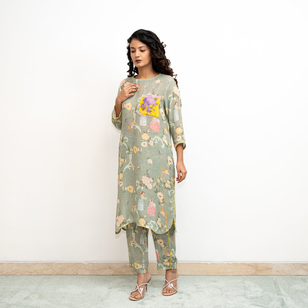 Laidback Lux Kurta Set  - Sage Green