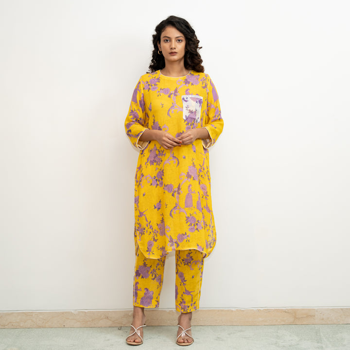 Laidback Lux Kurta Set  - Yellow